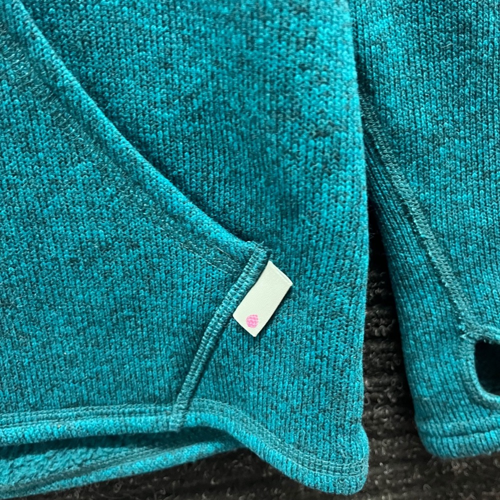 Stio Wilcox Fleece Hoodie Womens Small Teal Blue Heather Quarter Zip Pullover - Picture 4 of 7